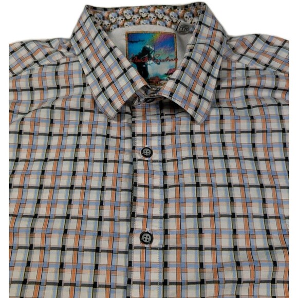 Robert Graham 3XL Plaid Shirt Men Skulls Flip Cuff Pattern Classic Fit Cotton - Picture 7 of 11